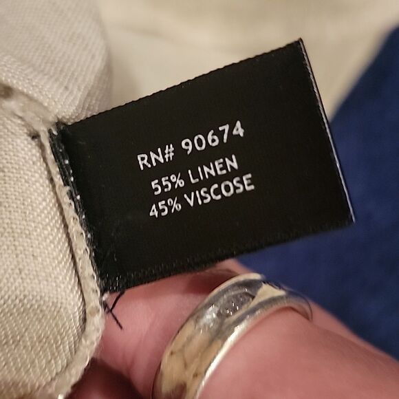 Boston Proper Sleeveless Beige Linen Button-Down Shirt Sz M - Picture 11 of 13